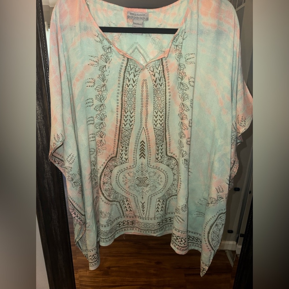 $5 Friday World Market Bohemian Print Women Top